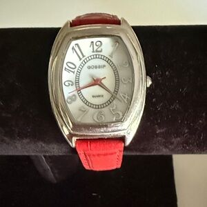 Gossip Red and Silver Timepiece